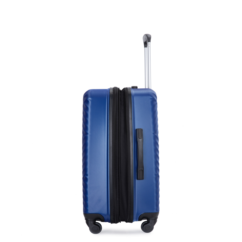 Expandable 3 Piece Luggage Sets PC Lightweight Suitcase with Two Hooks, Spinner Wheels, TSA Lock, (20/24/28), Blue